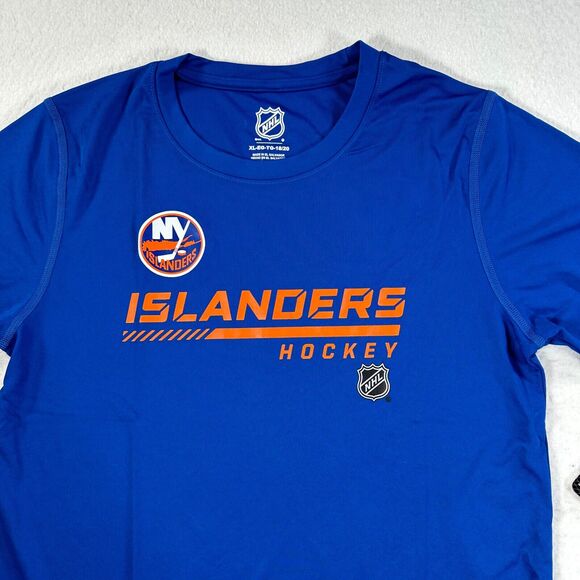 NHL NY Islanders Blue Orange Logo Hockey Short Sleeve T-Shirt Youth XL 18/20 New - Picture 2 of 10